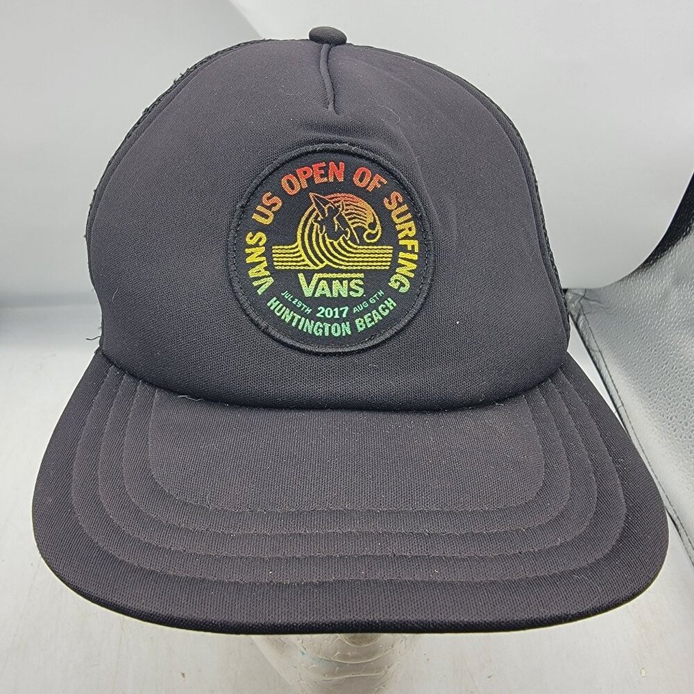 Vans 2017 US Open Of Surfing Huntington Beach Hat Black Snapback Mesh Trucker